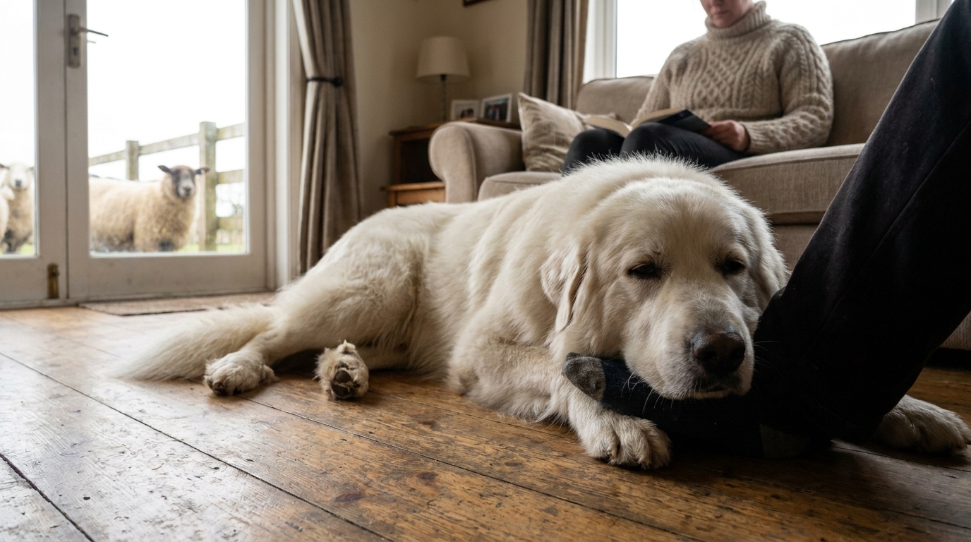#2 — Great Pyrenees Guards You Even Indoors