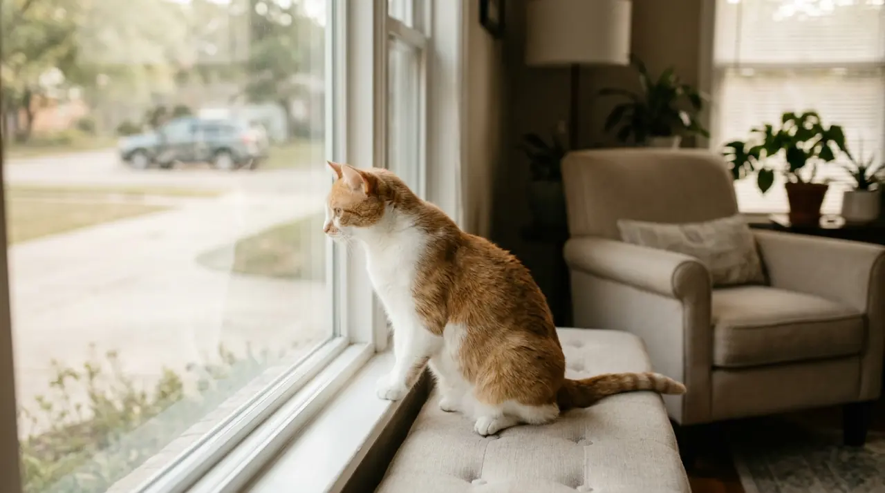 #8 — It Moves to a "Monitoring Position" Near a Window or Door